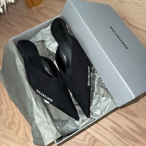 Balenciaga Women's Black Knife Mules with Box